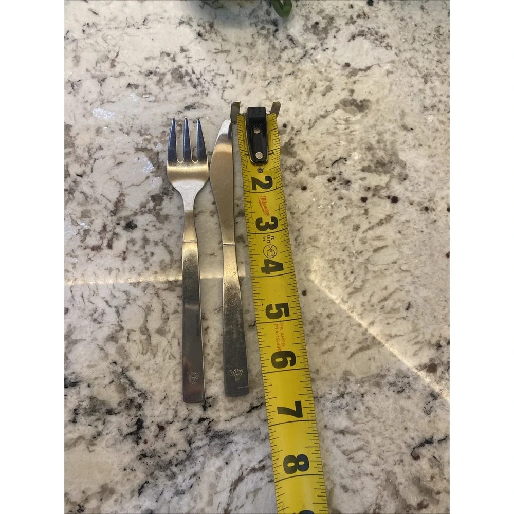 American Airlines Stainless Airplane 2 pc Fork Knife Vintage Silverware Flatware